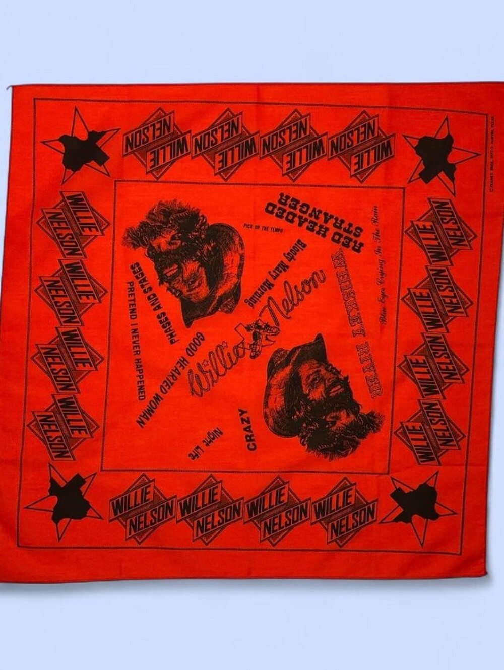 Vintage 1977 Willie Nelson Bandana